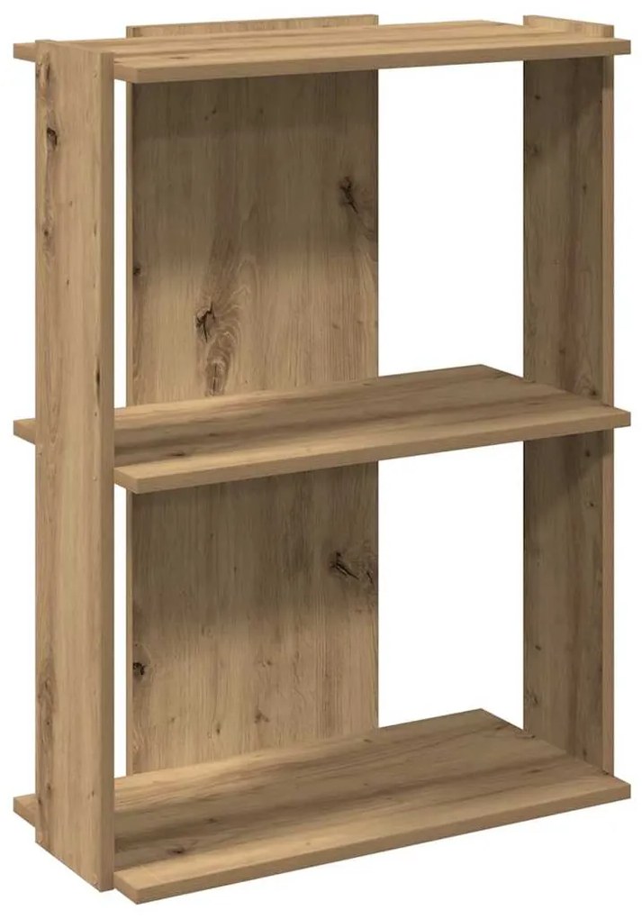 Βιβλιοθήκη 3 επιπέδων Δρυς τεχνίτης 60x30x80 cm - Καφέ
