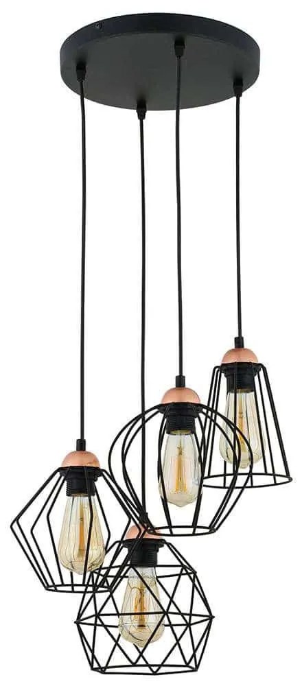 Φωτιστικό Οροφής Galaxy 1643 4xΕ27 15W 46x145cm Black TK Lighting