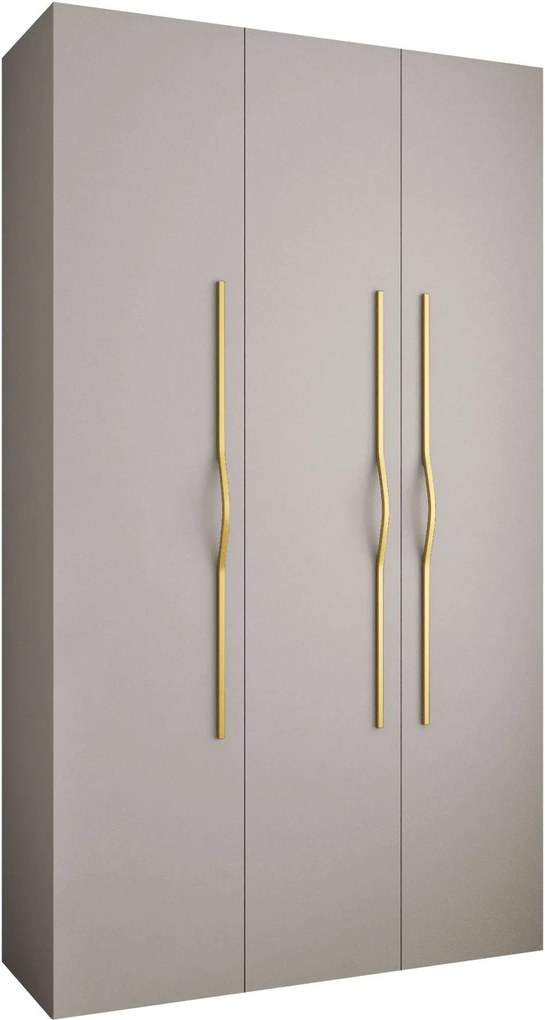 Ντουλάπα Como II 140 Τρίφυλλη-Cashmere - Χρυσό