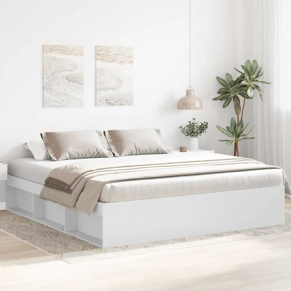 vidaXL Πλαίσιο Κρεβατιού Λευκό 180 x 200 εκ. Super King