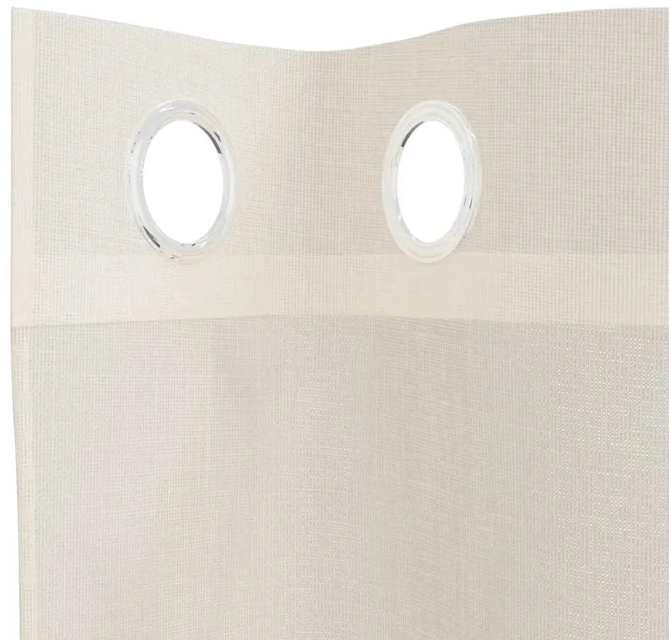 vidaXL Κουρτίνες Voile με ροδέλες 2 τεμάχια Κρεμ 140x175 εκ.