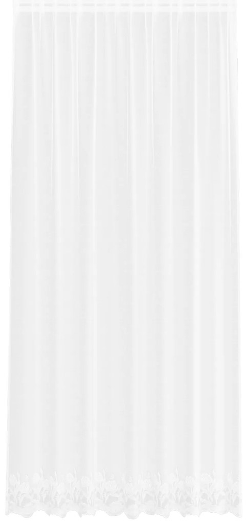 vidaXL Κουρτίνα Δαντέλας με κουρτίνες Floral Λευκό 200 x 260 εκ. Πολυεστέρας