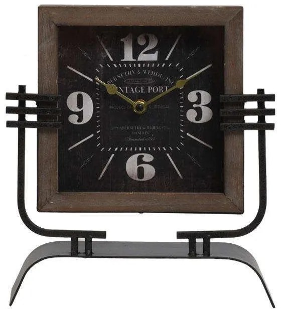 Ρολόι Επιτραπέζιο 133-121-521 26x8x28cm Multi Metal,Wood