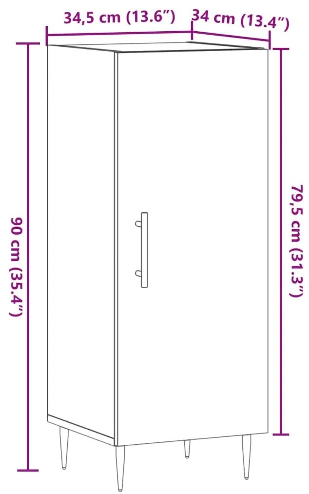 Ντουλάπι Όψη Παλαιού Ξύλου 34,5x34x90εκ. από Επεξεργασμένο Ξύλο - Καφέ