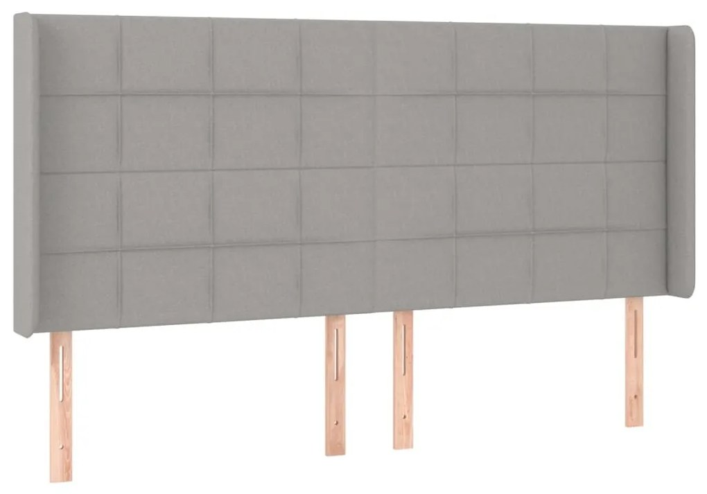 Κεφαλάρι Κρεβατιού LED Ανοιχτό Γκρι 163x16x118/128 εκ. - Γκρι