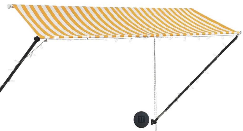 vidaXL Τέντα Συρόμενη με LED Κίτρινο / Λευκό 300 x 150 εκ.