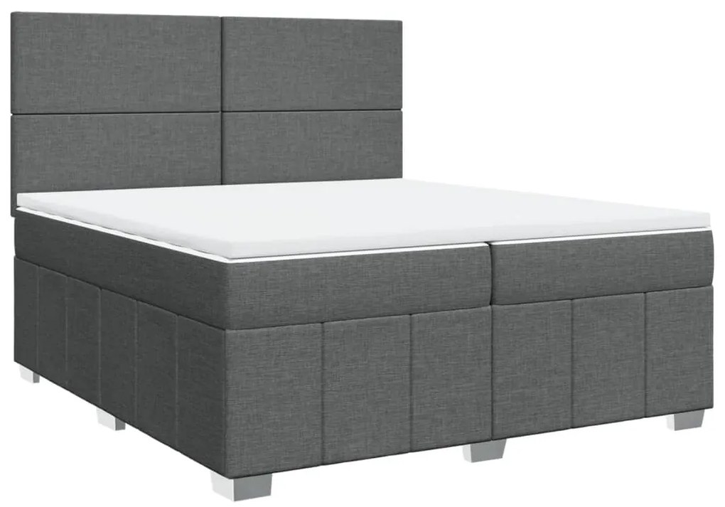 ΚΡΕΒΑΤΙ BOXSPRING ΜΕ ΣΤΡΩΜΑ ΣΚΟΥΡΟ ΓΚΡΙ 200X200 ΕΚ. ΥΦΑΣΜΑΤΙΝΟ 3294069