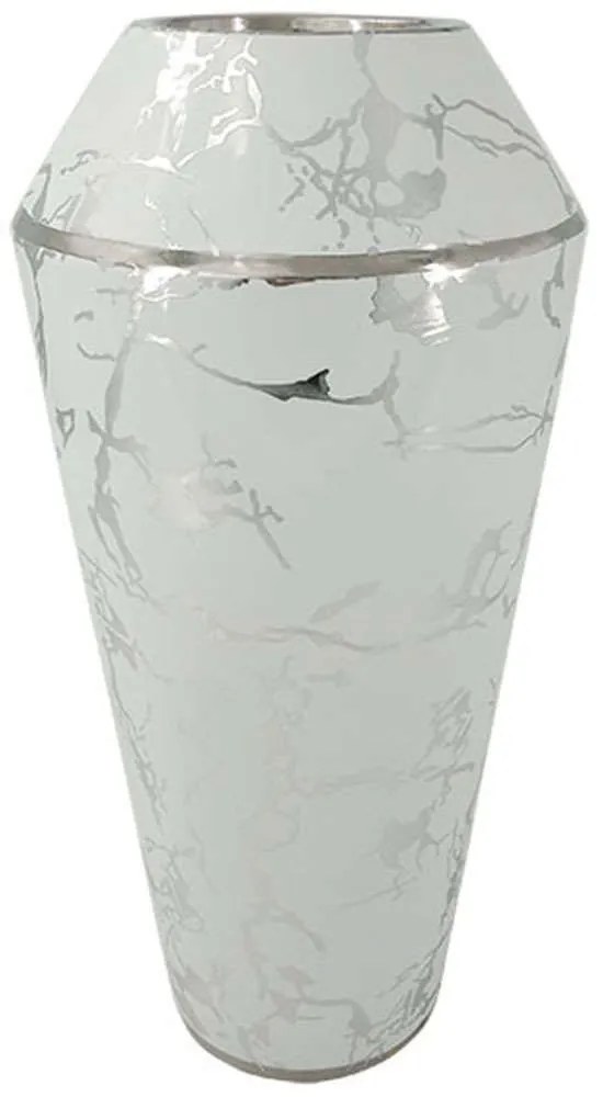 Βάζο Κρακελέ 15-00-22959 Φ19x40cm Silver-White Marhome Ceramic