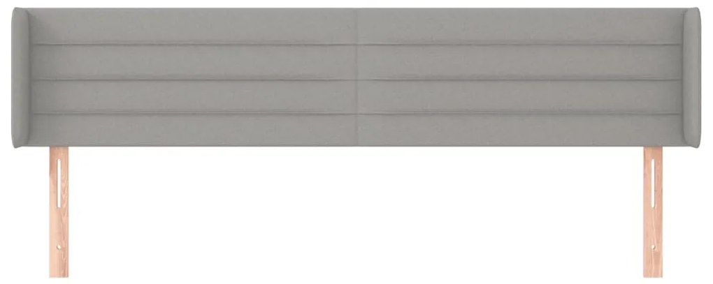 vidaXL Κεφαλάρι με Πτερύγια Ανοιχτό Γκρι 183x16x78/88 εκ. Υφασμάτινο