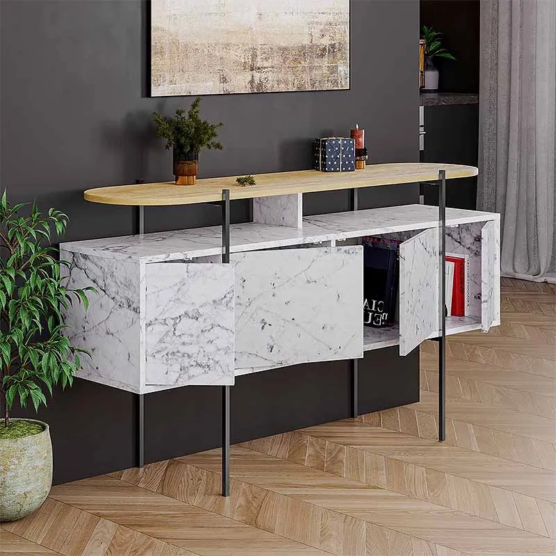 ΜΠΟΥΦΕΣ HANLEY MEGAPAP ΧΡΩΜΑ ΛΕΥΚΟ ΕΦΕ ΜΑΡΜΑΡΟΥ 150X38X86,2ΕΚ.