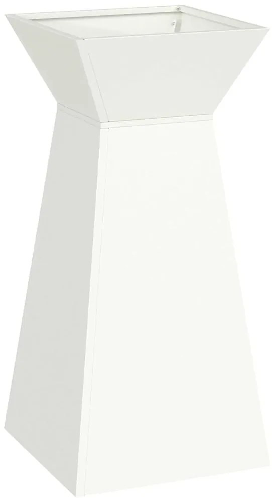 vidaXL Γλάστρες Κήπου 2 τεμ με Λεκάνη Λευκή 35x35x73 εκ από Χάλυβα.