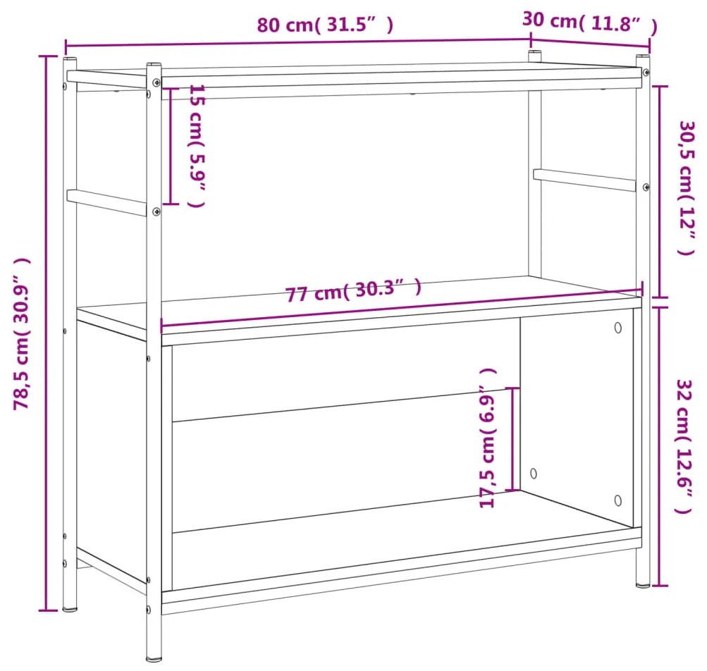 ΒΙΒΛΙΟΘΗΚΗ ΓΚΡΙ SONOMA 80X30X78,5 ΕΚ. ΑΠΟ ΕΠΕΞΕΡΓΑΣΜΕΝΟ ΞΥΛΟ 832796