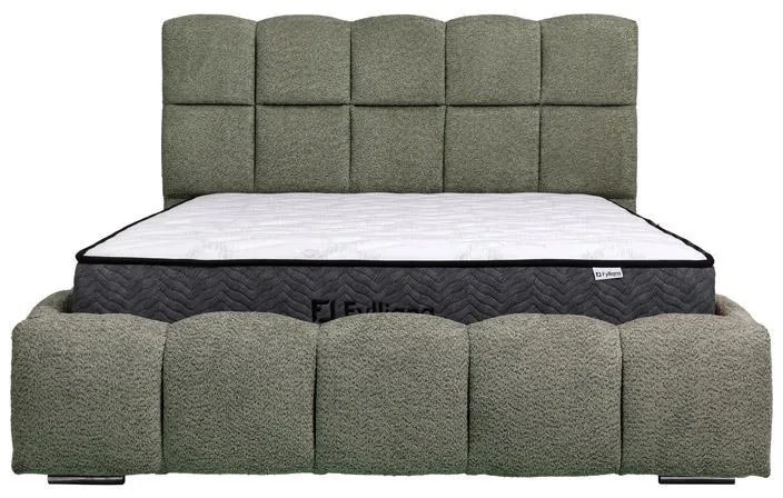 Επενδυμένο Κρεβάτι VELORA Διπλό με Ύφασμα Λαδί 185x223x125εκ. 185x223x125 εκ.