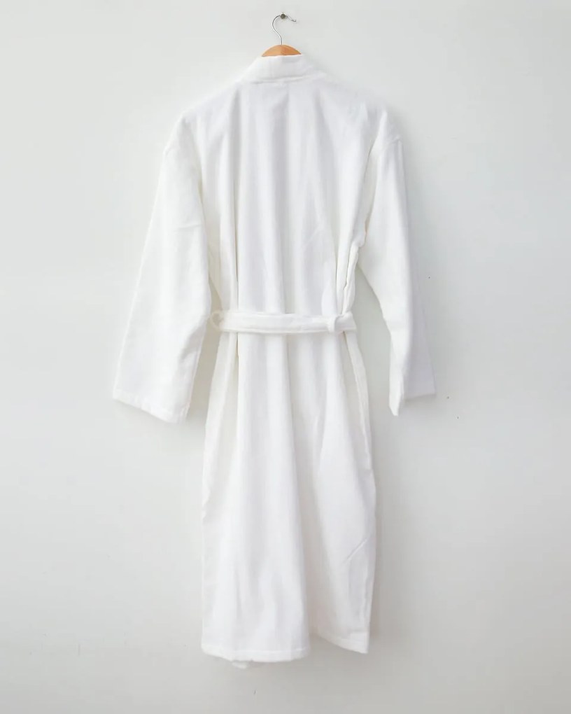Μονόχρωμο Βαμβακερό Βελουτέ Μπουρνούζι L/XL Berlin Small | Medium Άσπρο