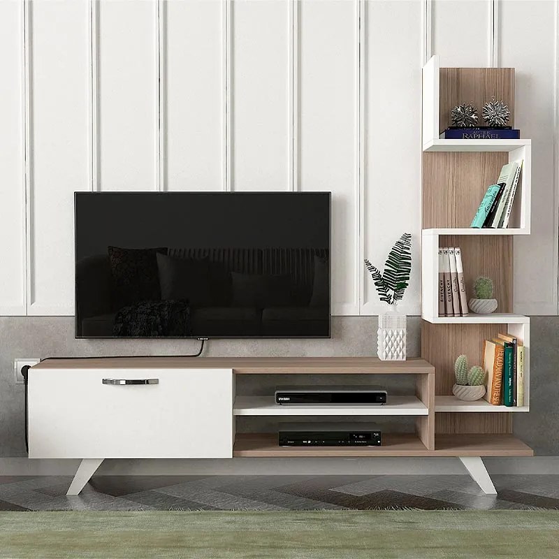 ΕΠΙΠΛΟ ΤΗΛΕΟΡΑΣΗΣ CEREN MEGAPAP ΧΡΩΜΑ ΛΕΥΚΟ - CORDOBA 149,5X31X131,6ΕΚ.