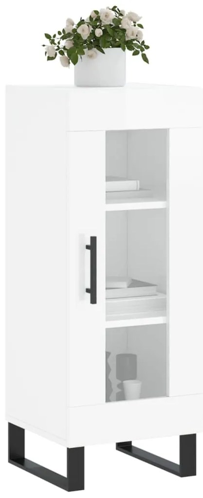 vidaXL Ντουλάπι Γυαλιστερό Λευκό 34,5x34x90 εκ. Επεξεργασμένο Ξύλο