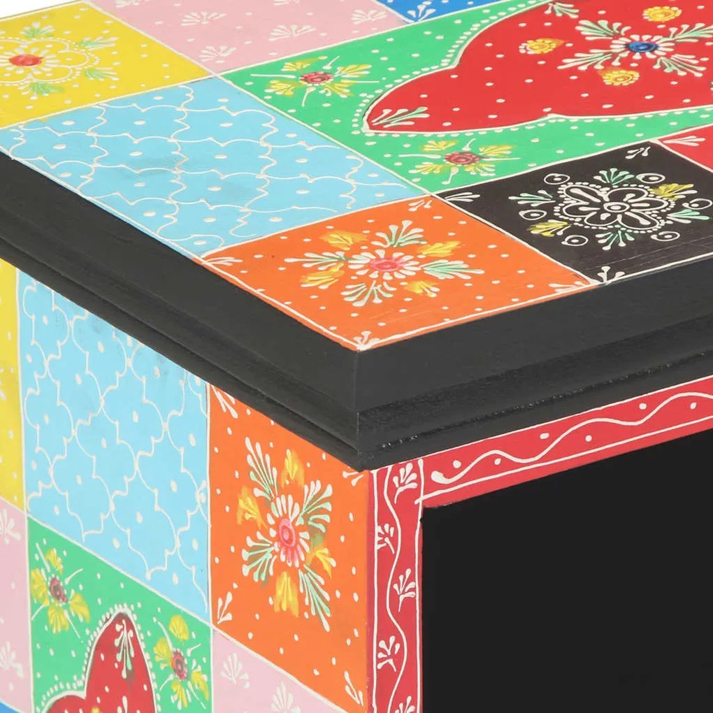 vidaXL Ντουλάπι TV Πολύχρωμο 80 x 35 x 50 εκ Στερεό ξύλο μάνγκο