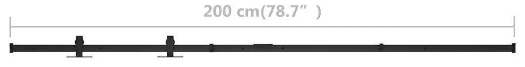 vidaXL Μηχανισμός Συρόμενης Πόρτας Μίνι 200 εκ. Ανθρακοχάλυβας