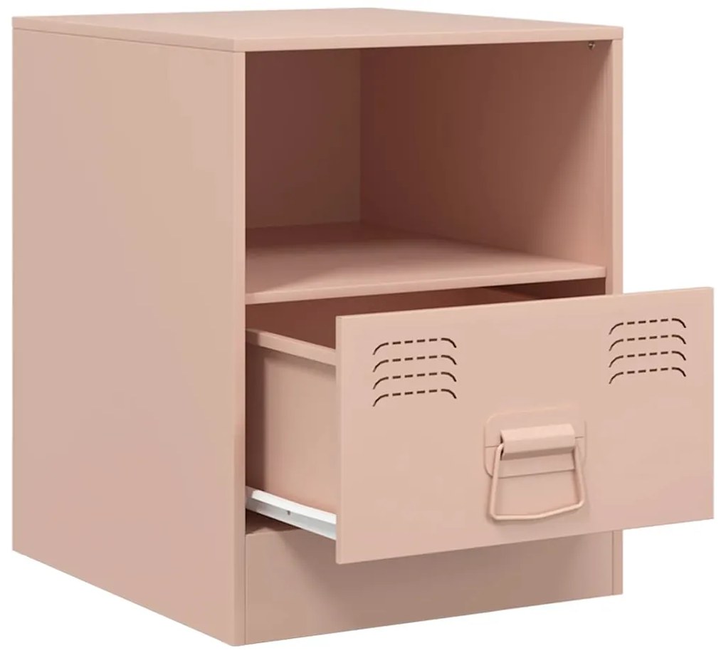 vidaXL Κομοδίνα 2 τεμ. Ροζ 34,5 x 39 x 44 εκ. από Χάλυβα