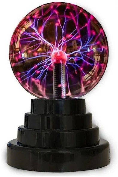 Διακοσμητικό Φωτιστικό Plasma Ball LED 14cm σε Μαύρο Χρώμα