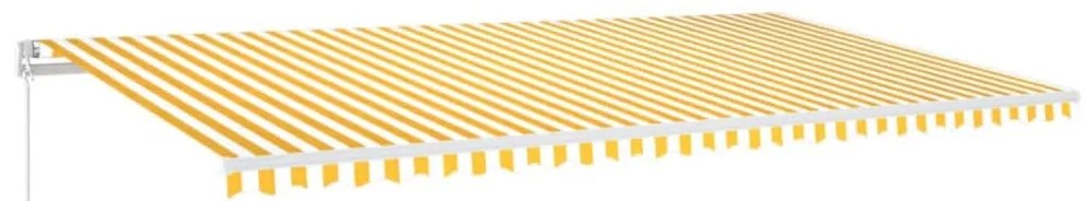 vidaXL Τέντα Συρόμενη Χειροκίνητη με LED Κίτρινο / Λευκό 600x350 εκ.