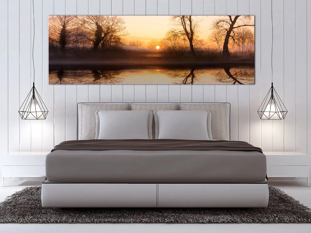 Πίνακας - Winter Sunset (1 Part) Narrow 135x45