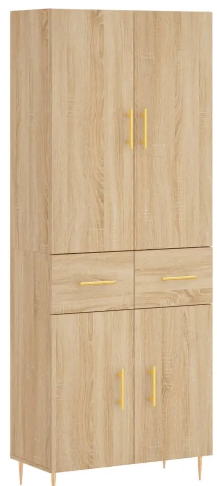 vidaXL Ντουλάπι Sonoma δρυς 69,5 x 34 x 180 εκ. από Επεξεργασμένο Ξύλο