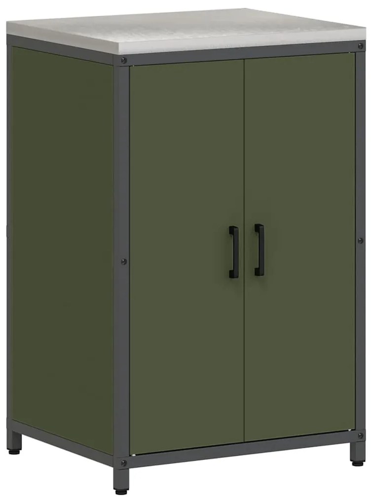 vidaXL Σετ Αποθήκευσης Κουζίνας με ράφι με πόρτα 2 pcs Ελιά Πράσινη