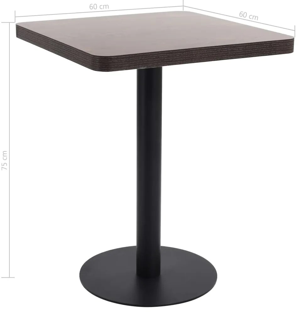 vidaXL Τραπέζι Bistro Σκούρο Καφέ 60 x 60 εκ. από MDF