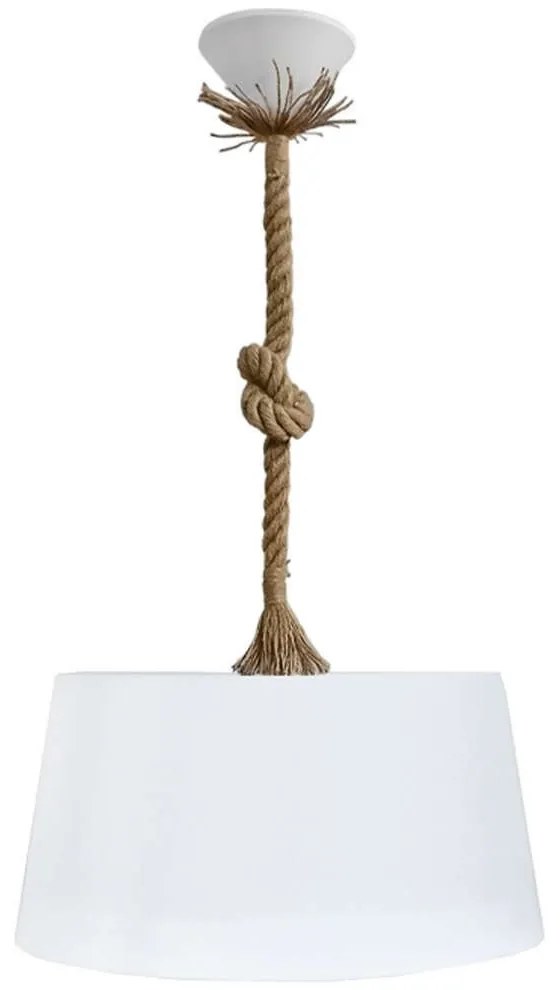 Φωτιστικό Οροφής Drum 31-1351 1/Ε27 Φ35x85cm Με Σχοινί White-Beige Heronia Σχοινί, Πλαστικό