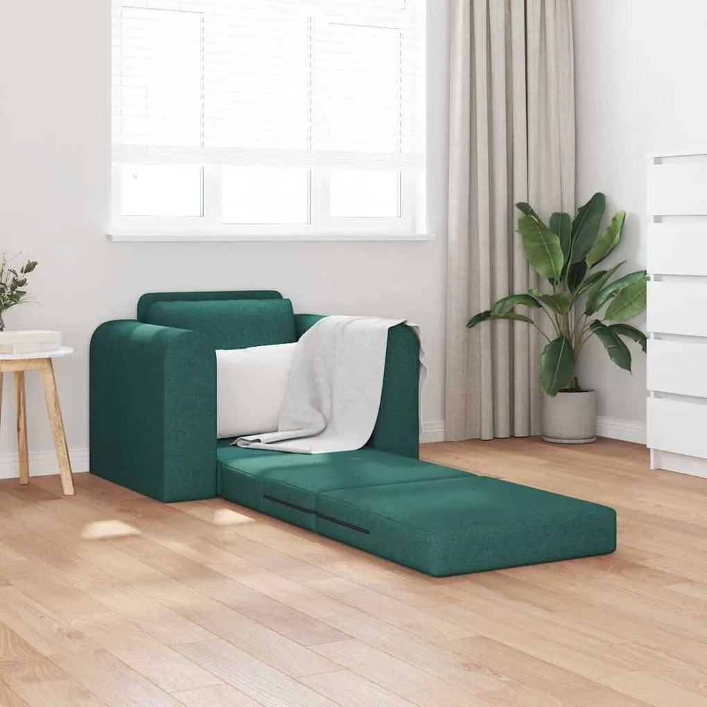 vidaXL Κρεβάτι καναπές Σκούρο πράσινο 98 x 71 x 83 εκ. ύφασμα