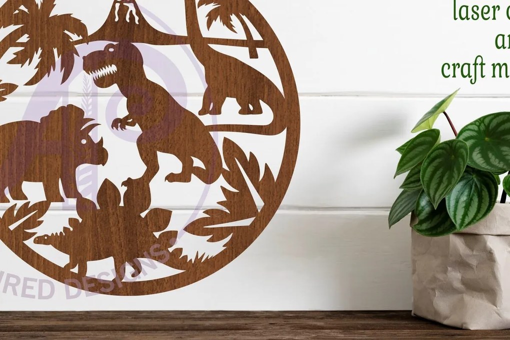 Intra απο ξύλο plywood  Χρώμα wenge 3mm-4mm πάχος - Επιγραφή Dinosaur Wall Art, . Διάνυσμα Δίασταση 40x50 cm INTRAFABR-78792881