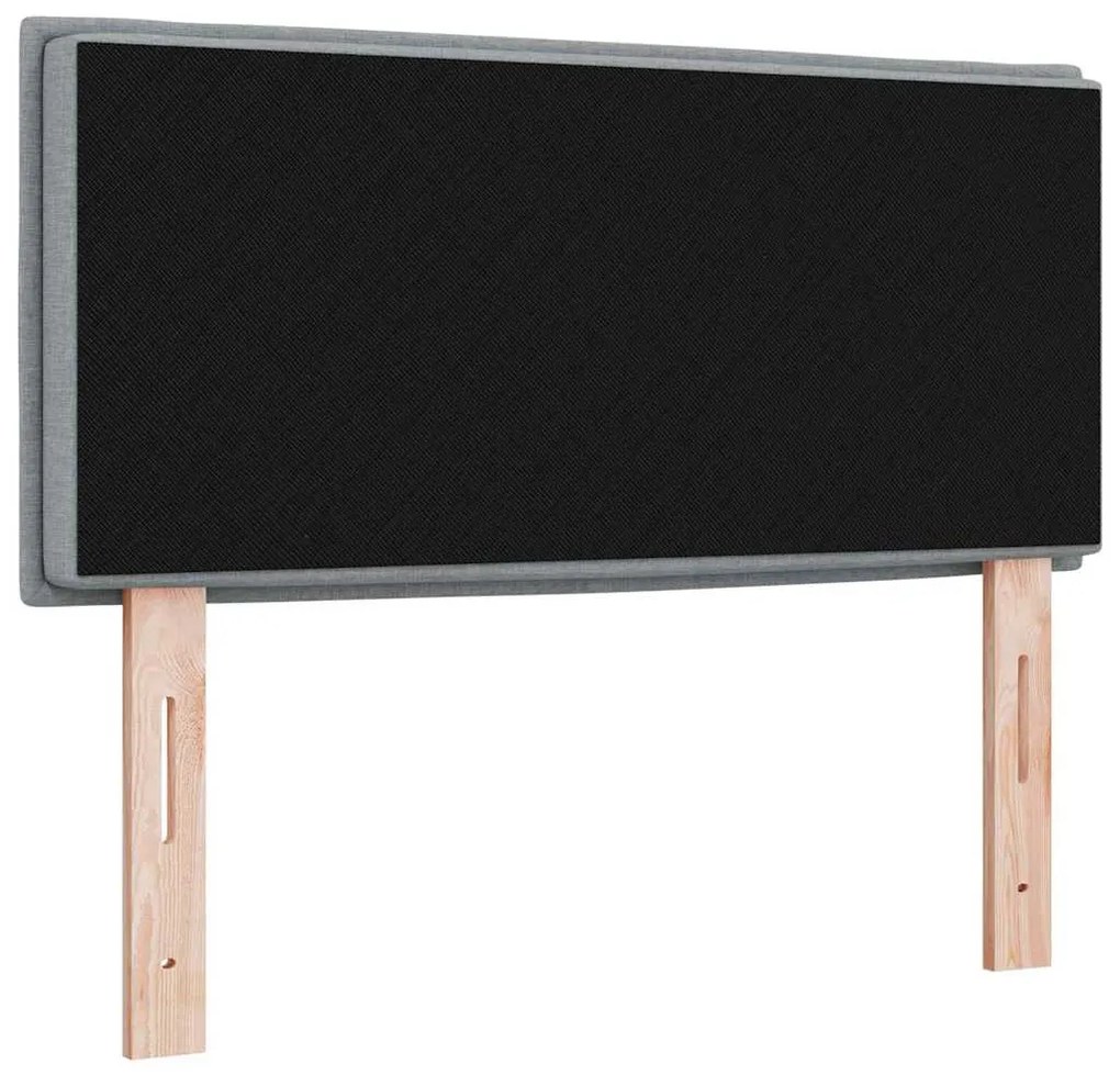 vidaXL Κεφαλάρι με κεφαλάρι Ανοιχτό γκρι 90 cm Τεχνητό Δέρμα