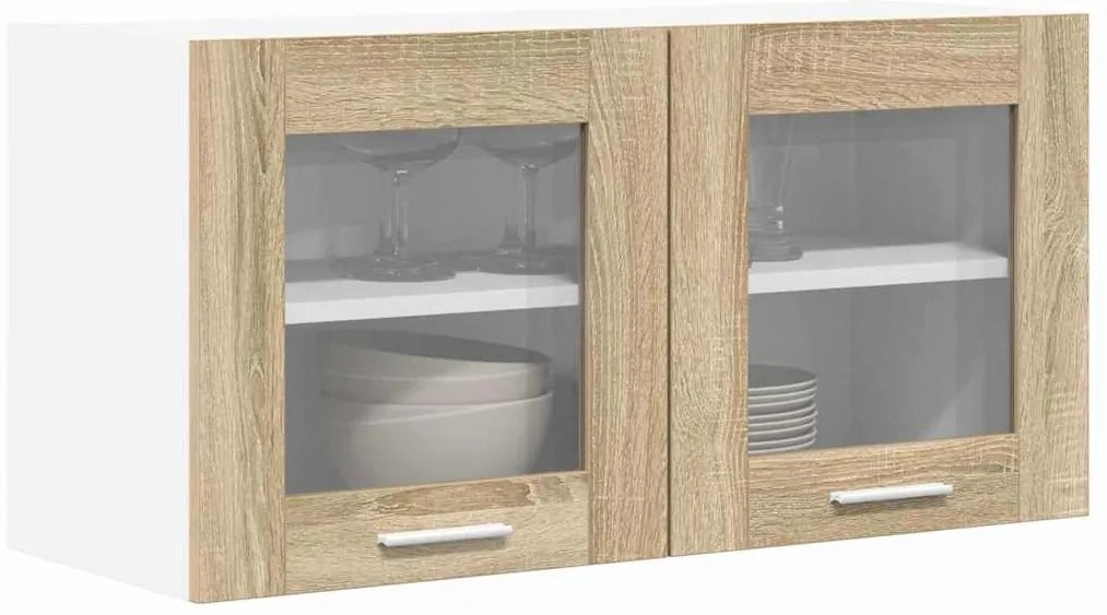 vidaXL Κρεμαστό ντουλάπι Σομόνα Δρυς και Λευκό 80 x 31 x 40 εκ