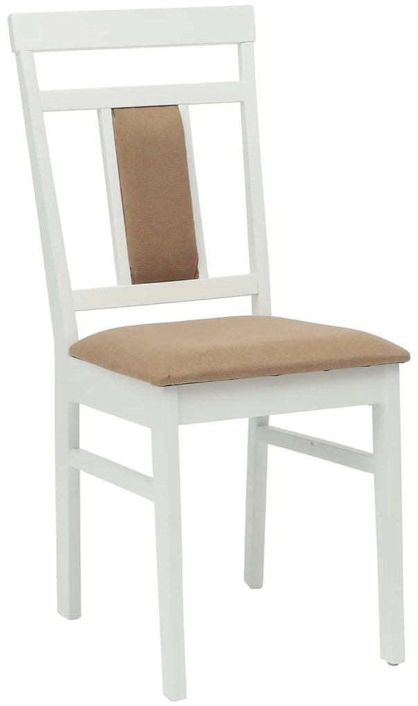 vidaXL Καρέκλα τραπεζαρίας 2 pcs Λευκό και Καφέ Στερεό Ξύλο Ραβέντι