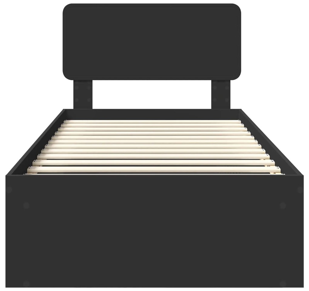 vidaXL Σκελετός Κρεβατιού Μαύρο 100 x 200 cm Στερεά ξυλεία πεύκου