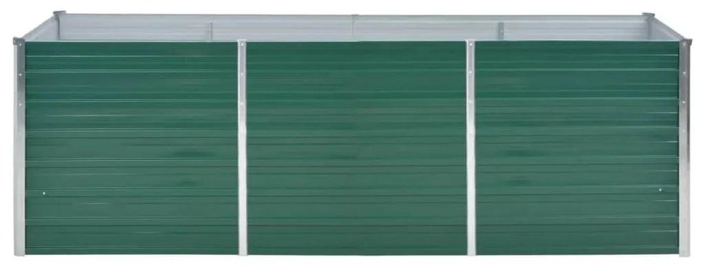 vidaXL Ζαρντινιέρα Υπερυψωμένη Πράσινη 240x80x77 εκ. Γαλβαν. Χάλυβας