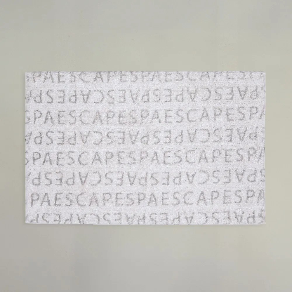 Πατάκι Μπάνιου Spa White-Grey Nima 50X80cm 100% Βαμβάκι