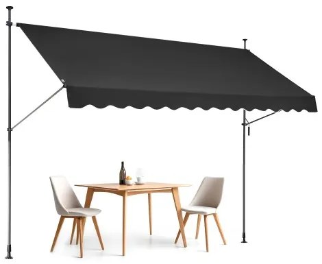VEVOR 138x47&quot; Patio Awning Retractable Patio Canopy Sunsetter with Crank Handle