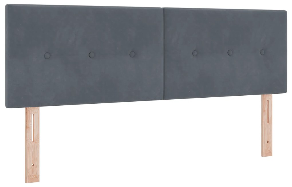 vidaXL Κρεβάτι Box Spring με Στρωση Στρώμα Σκούρο Γκρι 160x200 εκ. Βελούδο