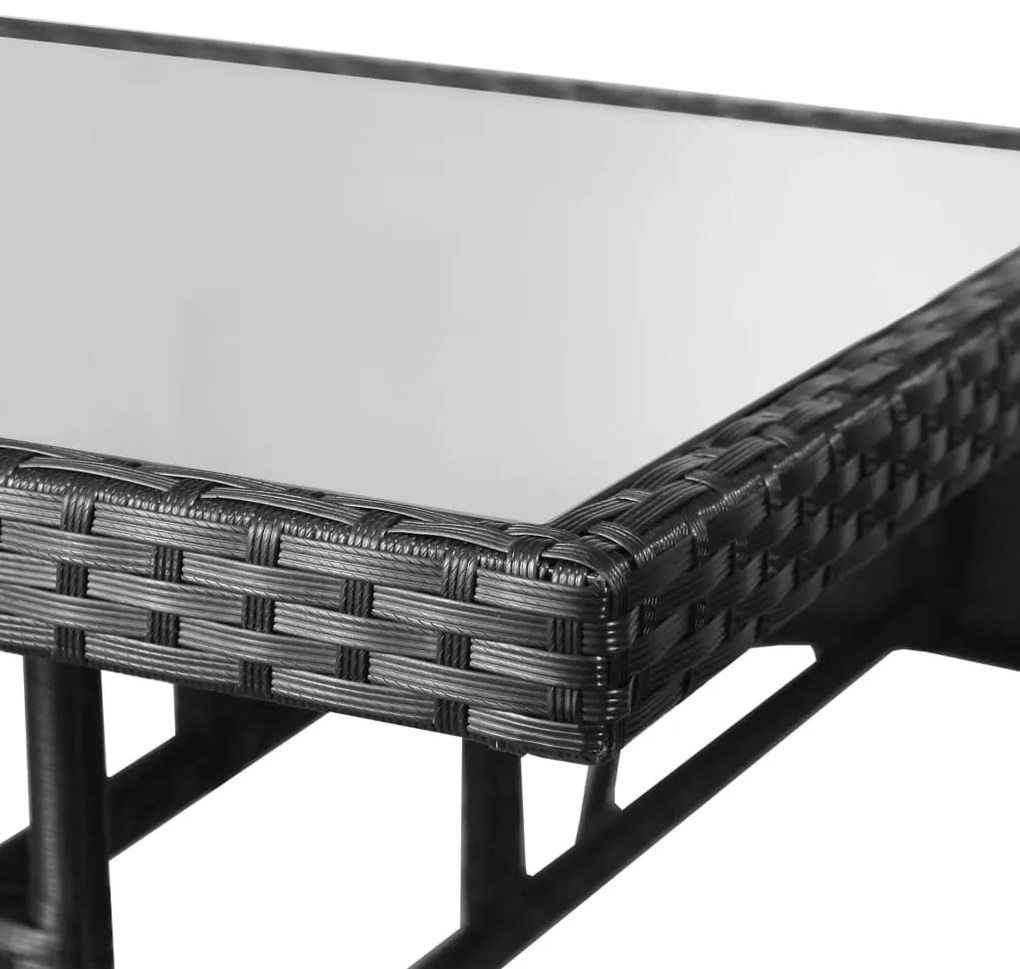 vidaXL Τραπέζι Κήπου Μαύρο 80 x 80 x 74 εκ. από Συνθετικό Ρατάν