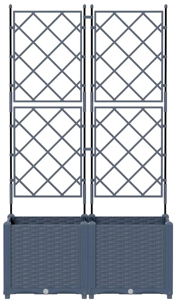 vidaXL Κηποτινάκι με Τρέλα 2 pcs Γκρι 80 x 40 x 143 εκ. PP
