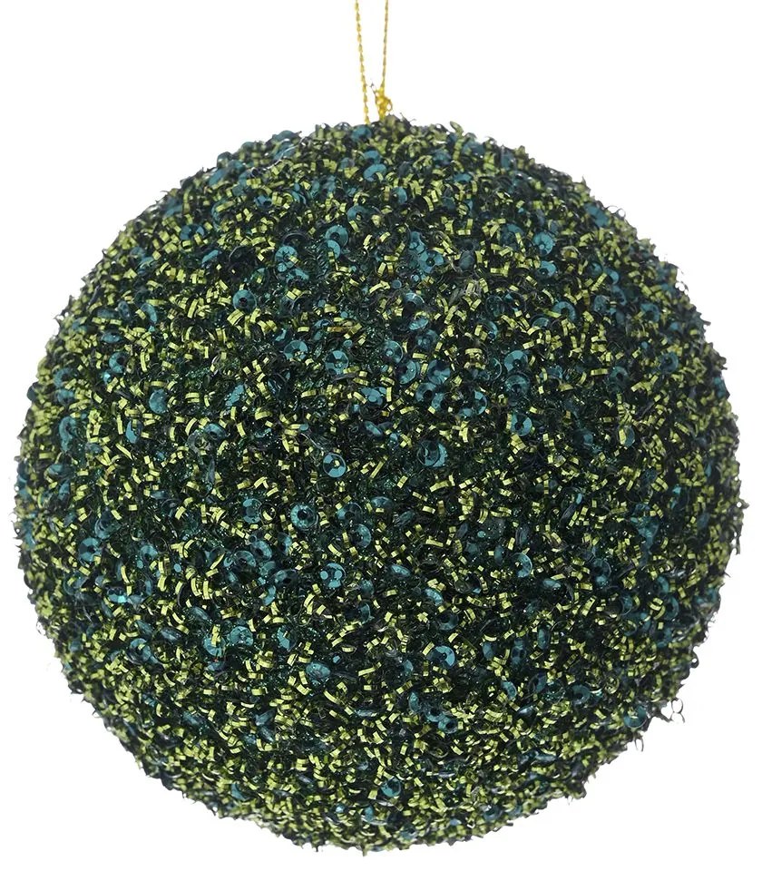 Χριστουγεννιάτικη Μπάλα Polyfoam Σμαραγδί Glitter 12εκ. iliadis 83523