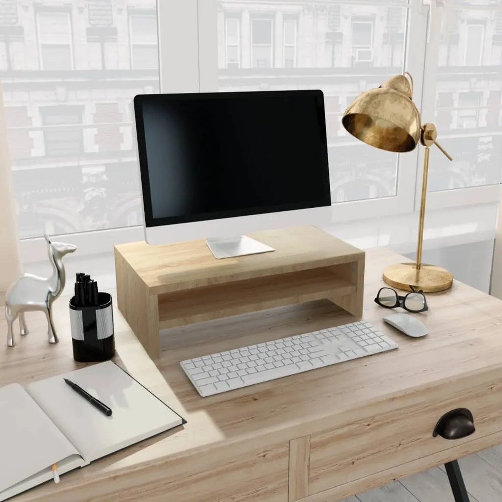 vidaXL Βάση Οθόνης Χρώμα Sonoma Δρυς 42 x 24 x 13 εκ. από Επεξ. Ξύλο