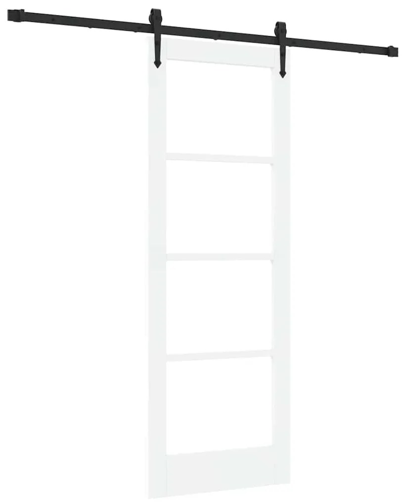 vidaXL Ολισθητή Πόρτα Λευκό 73.5 x 198.5 εκ. Ξύλο και μέταλλο