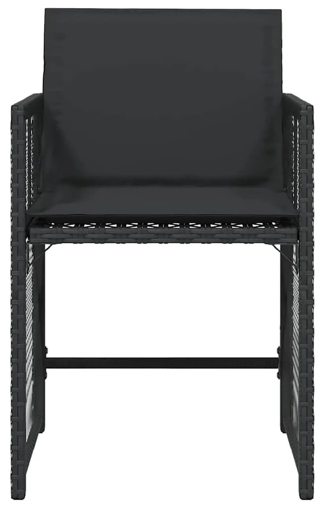 vidaXL Καρέκλες Κήπου 4 τεμ. Μαύρες από Συνθετικό Ρατάν με Μαξιλάρια