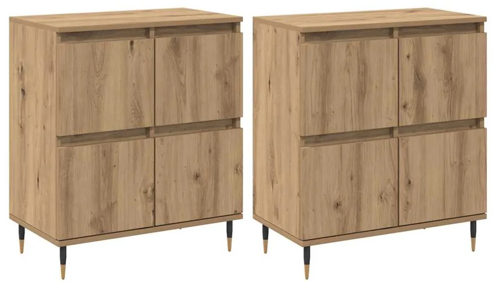 vidaXL Παραδοσιακά Πλευρικά Έπιπλα 2 pcs artisan δρυς 120 x 35 x 70 εκ