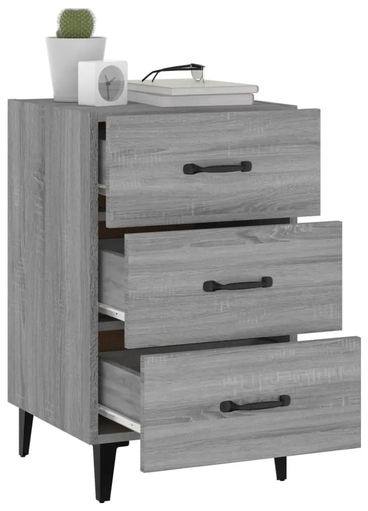 vidaXL Κομοδίνο Γκρι Sonoma 40 x 40 x 66 εκ. από Επεξεργασμένο Ξύλο