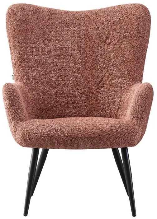 Πολυθρόνα C-06 Fylliana με Μεταλλικά Πόδια και Ρόζ Ύφασμα 80x75x97 εκ. 80x75x97 εκ.