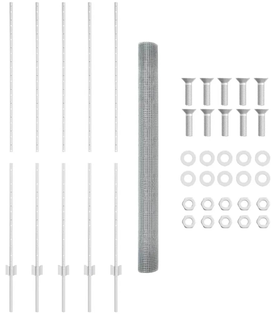 vidaXL Τεντώτο με στήριγμα Ασημί 1,5 x 10 m Ατσάλι